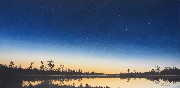 Summer Constellations, Watercolour On Panel, 6 X 12" (Sold) 1