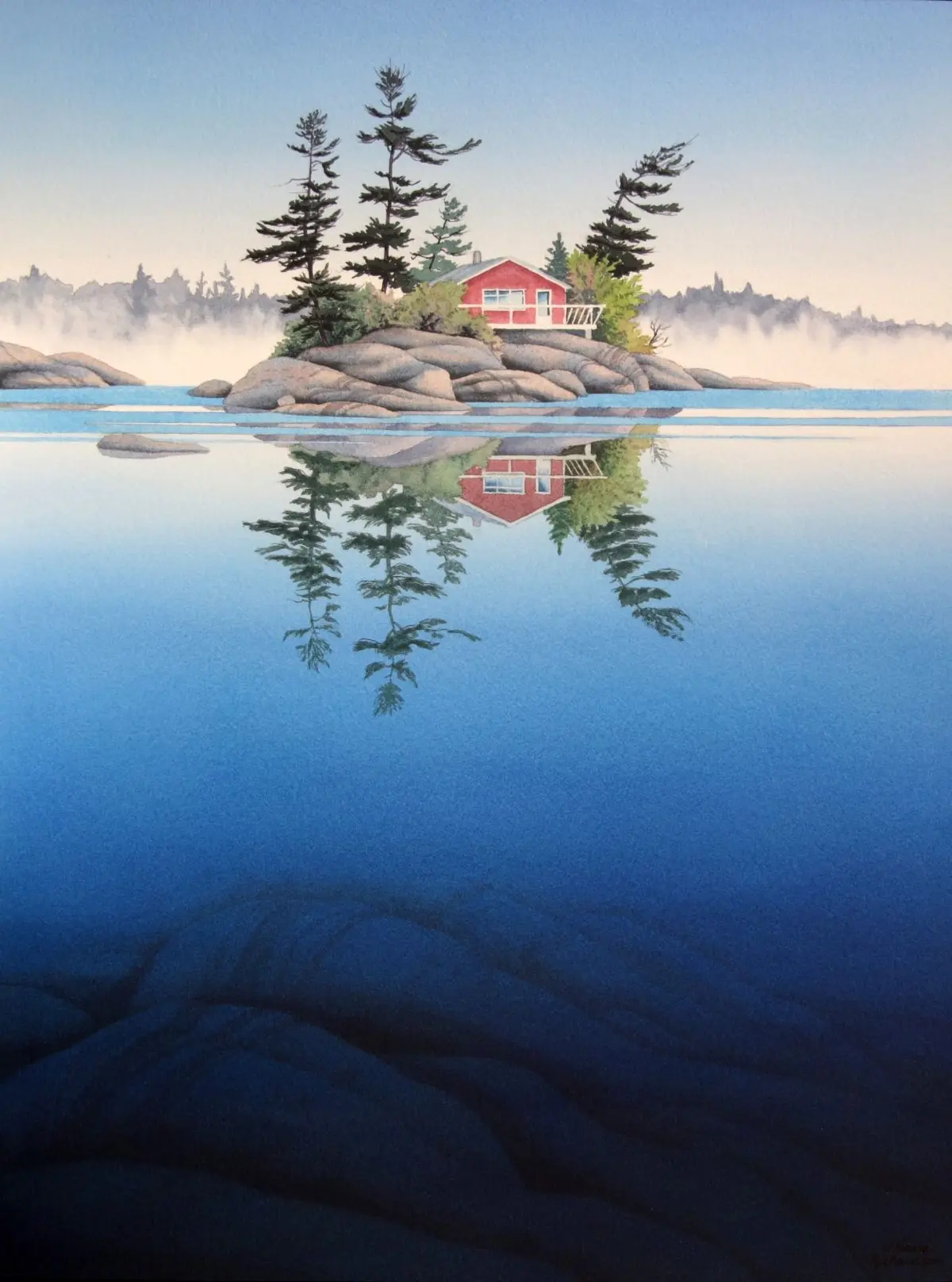 Summer Retreat, Watercolour On Panel, 24 X 18" (Sold) 1
