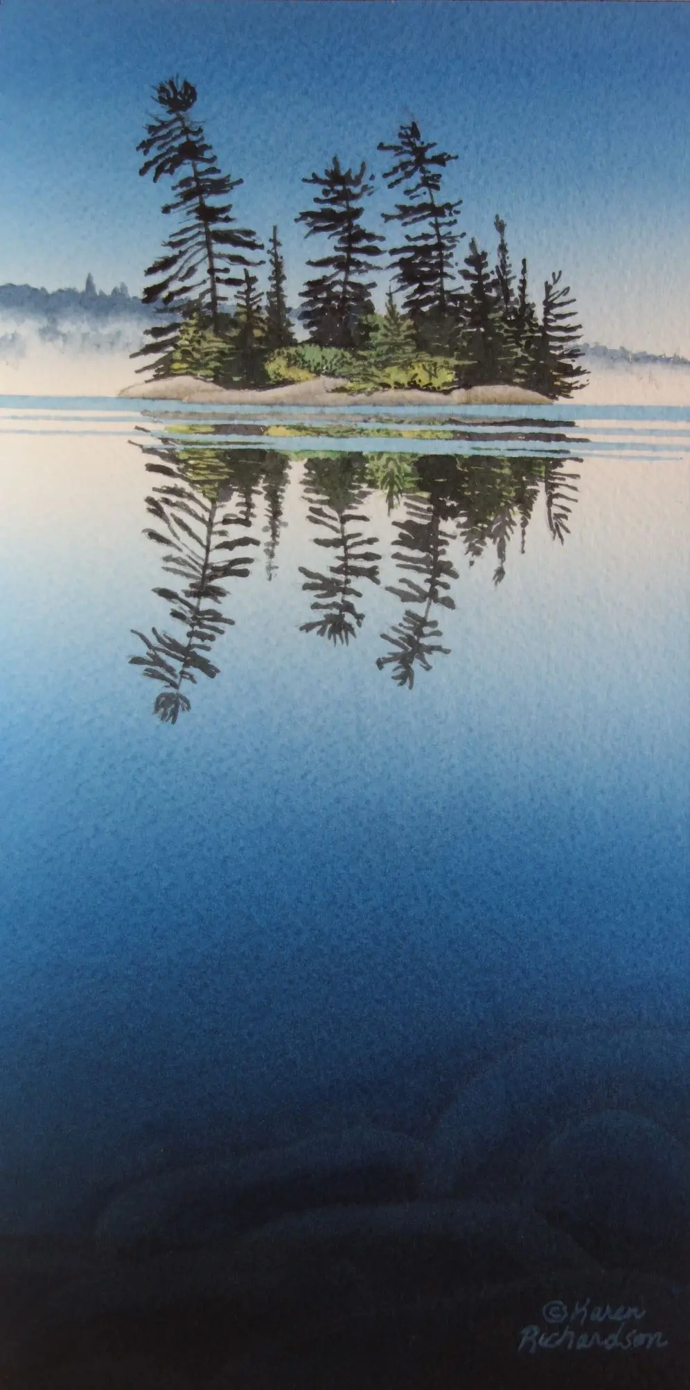 Wild Blue Yonder, Watercolour On Panel, 12 X 6" (Sold) 1