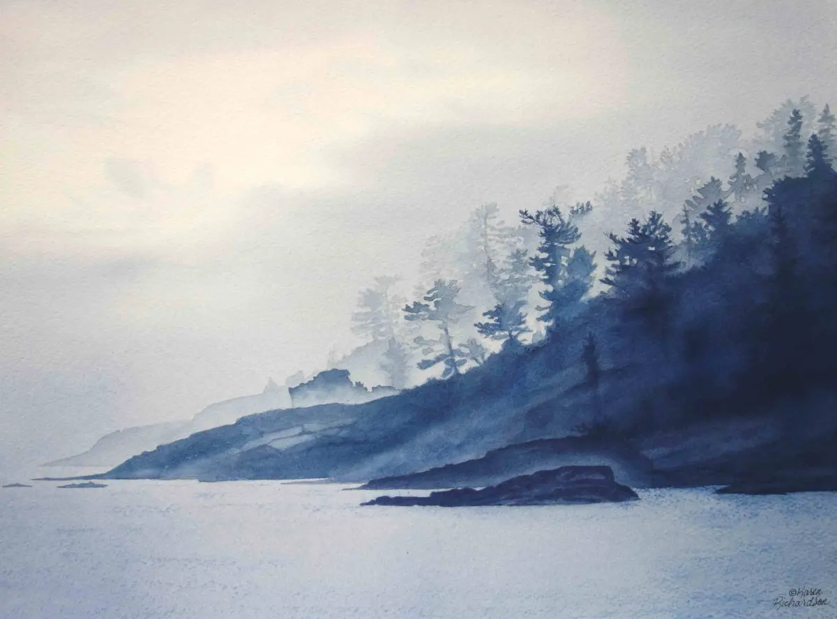 Blue Becomes You, Watercolour On Panel, 12 X 16" (Sold) 1