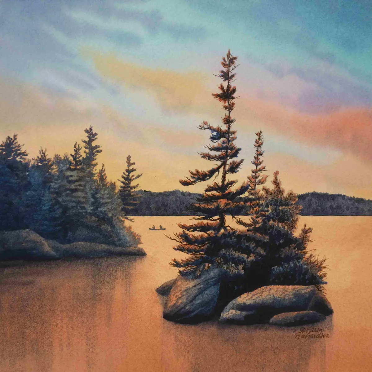 Heading For Home, Watercolour On Panel, 10 X 10' (Sold) 1