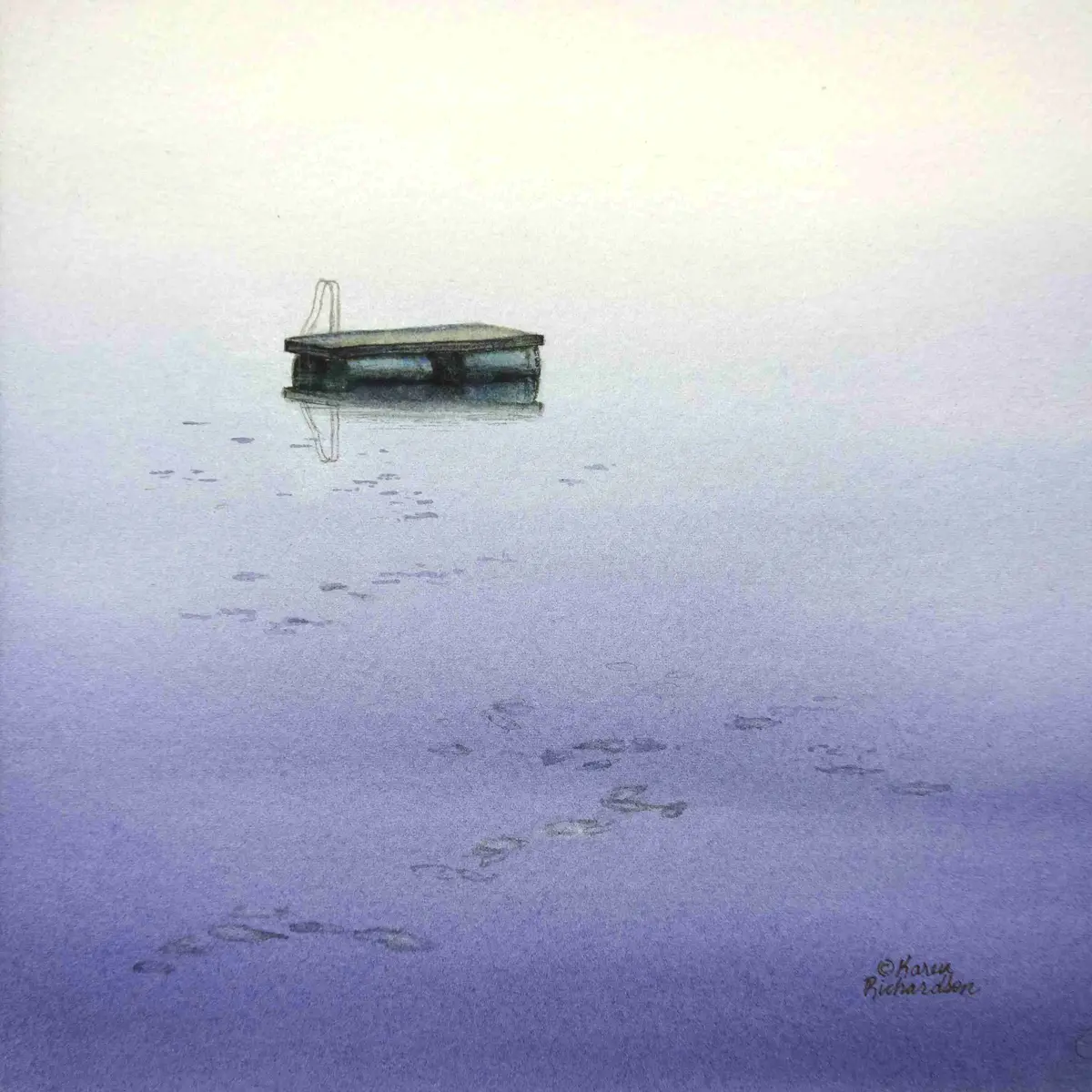 Waiting For Summer, Watercolour On Panel, 8 X 8" (Sold) 1