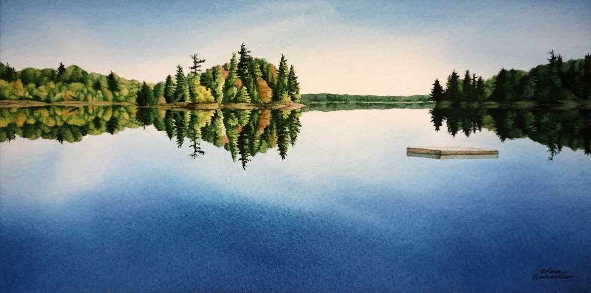 When All Is Calm, Watercolour On Panel, 6 X 12" (Sold) 1