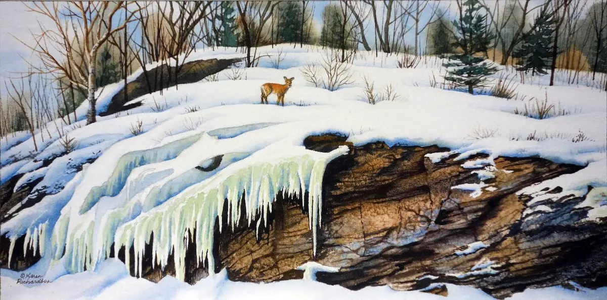 Frozen Two, Watercolour On Panel, 6 X 12" (Sold) 1