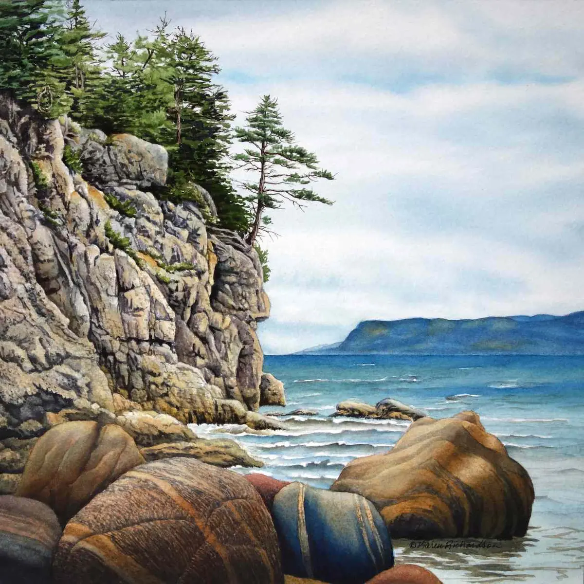 Guardians Of The Bay, Watercolour On Panel, 12 X 12" (Sold) 1