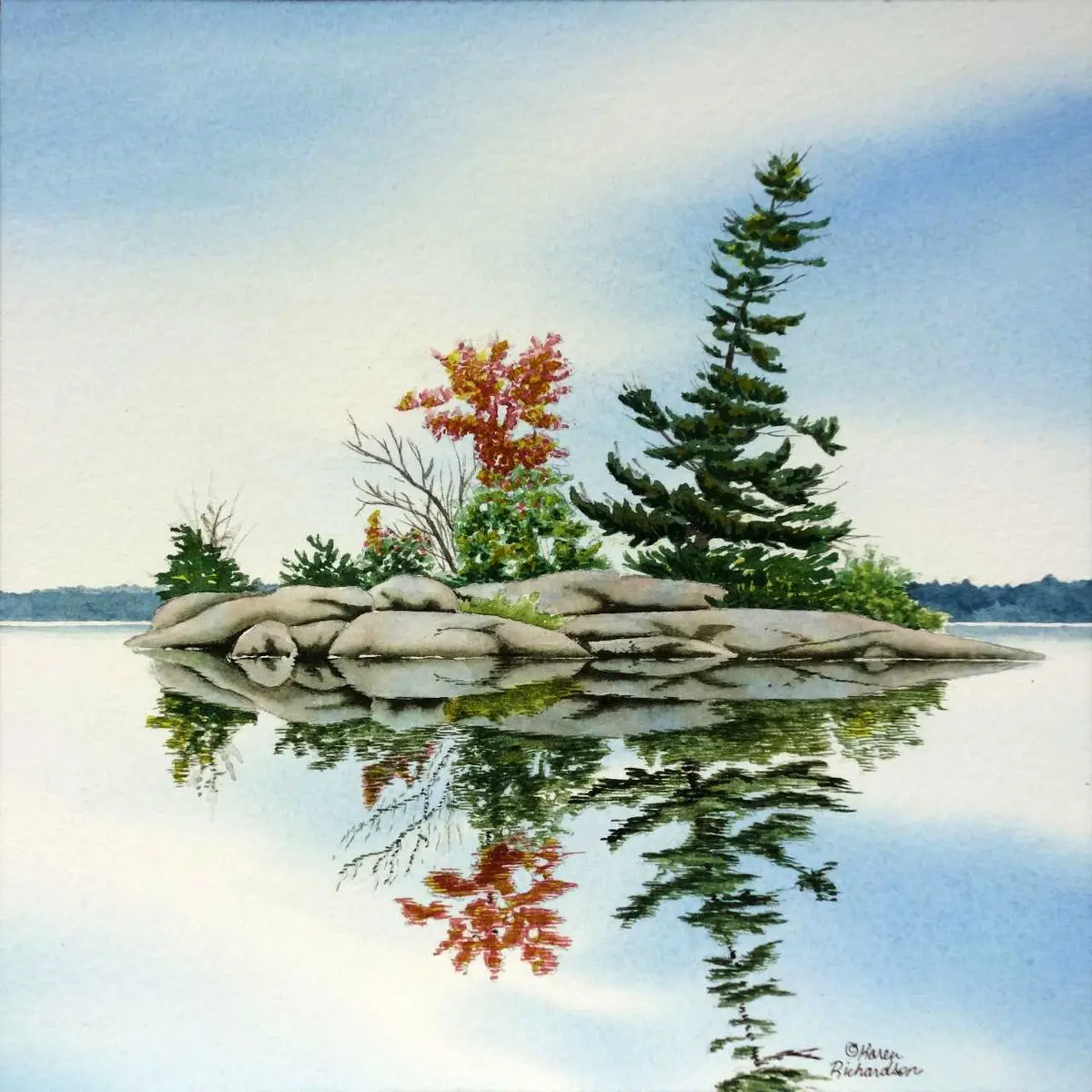 On A Clear Day, Watercolour On Panel, 8 X 8" (Sold) 1