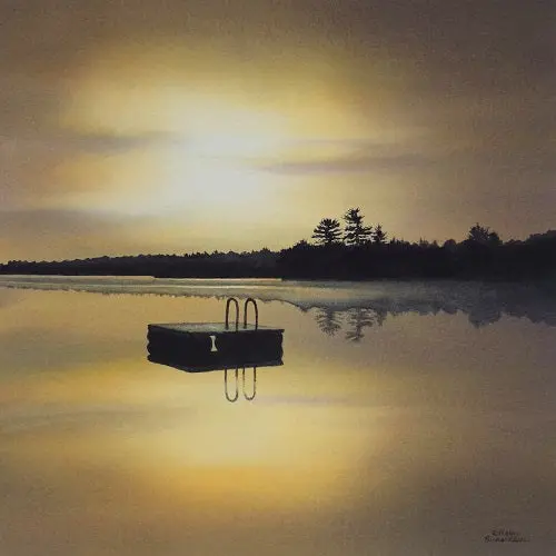 The Golden Hour, Watercolour On Panel, 10 X 10" (Sold) 1