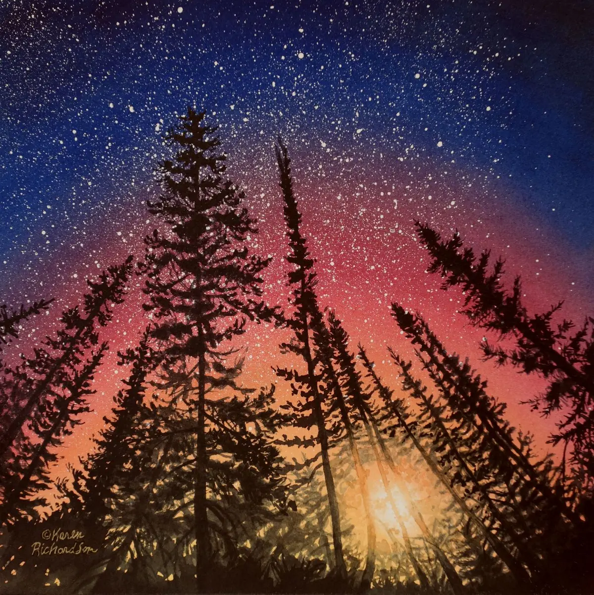 Last Light, Watercolour On Panel, 10 X 10" (Sold) 1