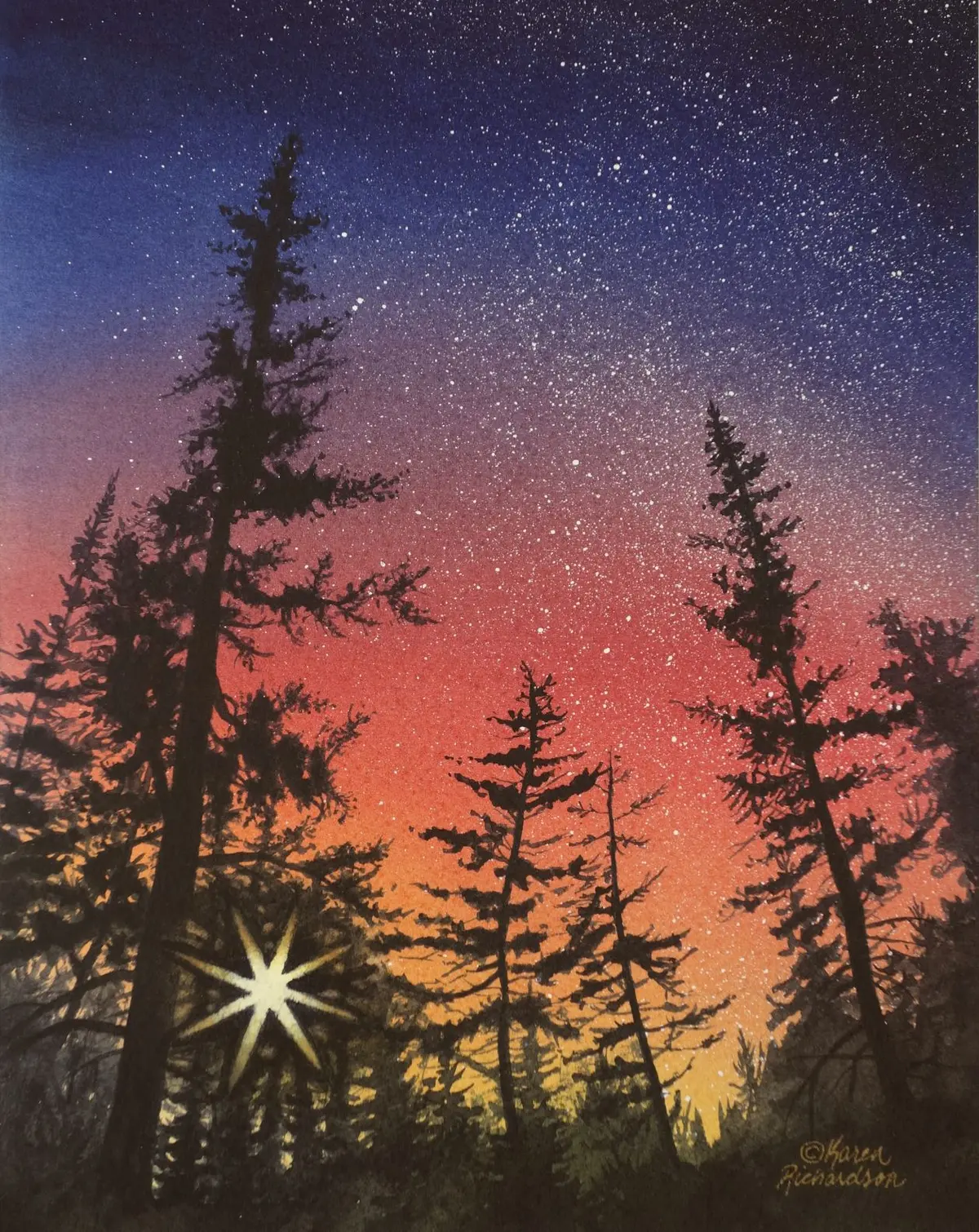 Nightfall, Watercolour On Panel, 12 X 9" (Sold) 1