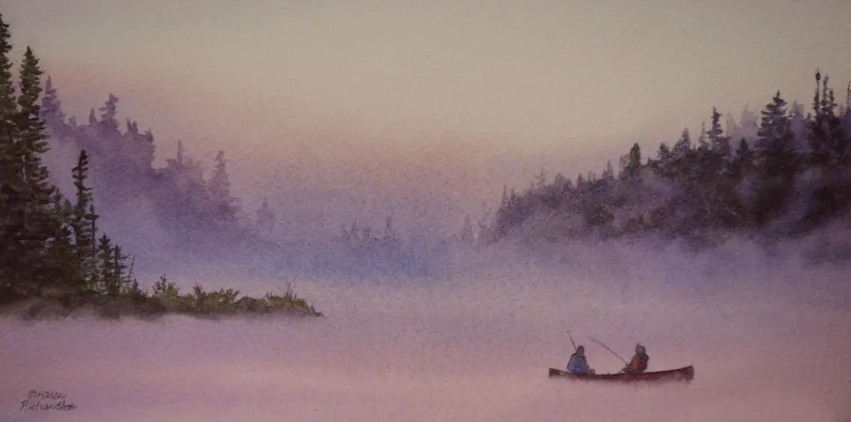 Old Friends, Watercolour On Panel, 6 X 12" (Sold) 1