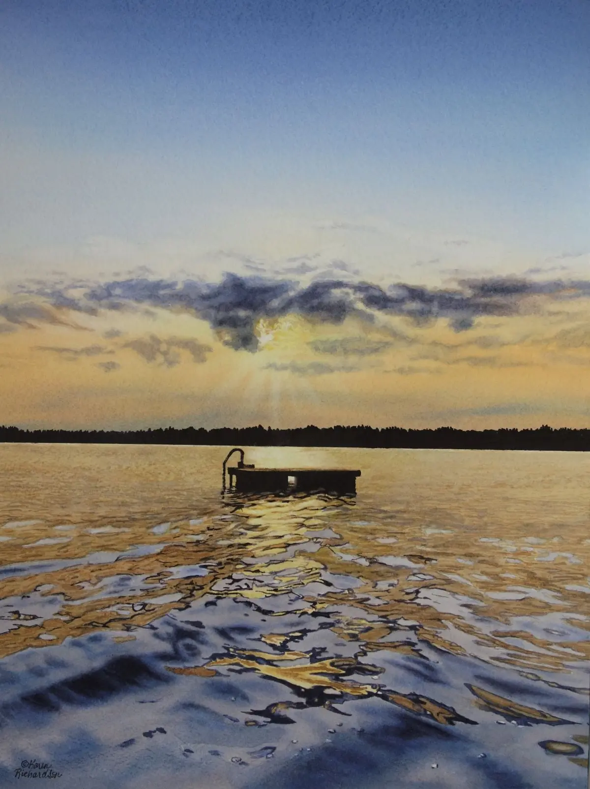 Shining Waters, Watercolour On Panel, 16 X 12" (Sold) 1