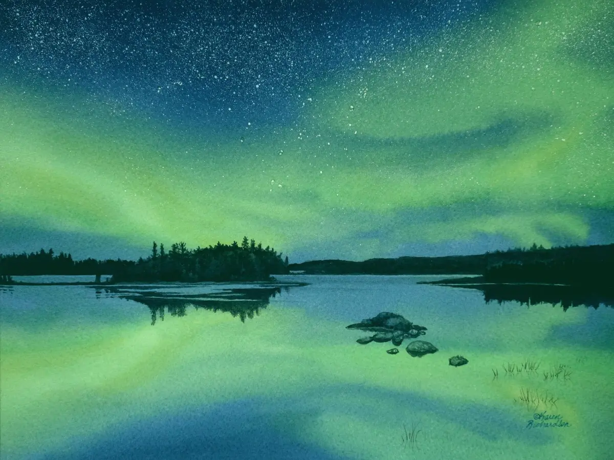 Splendour Of The North, Watercolour On Panel, 9 X 12" (Sold) 1