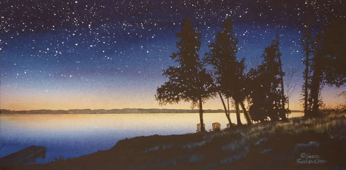 Starlight Magic, Watercolour On Panel, 6 X 12" (Sold) 1