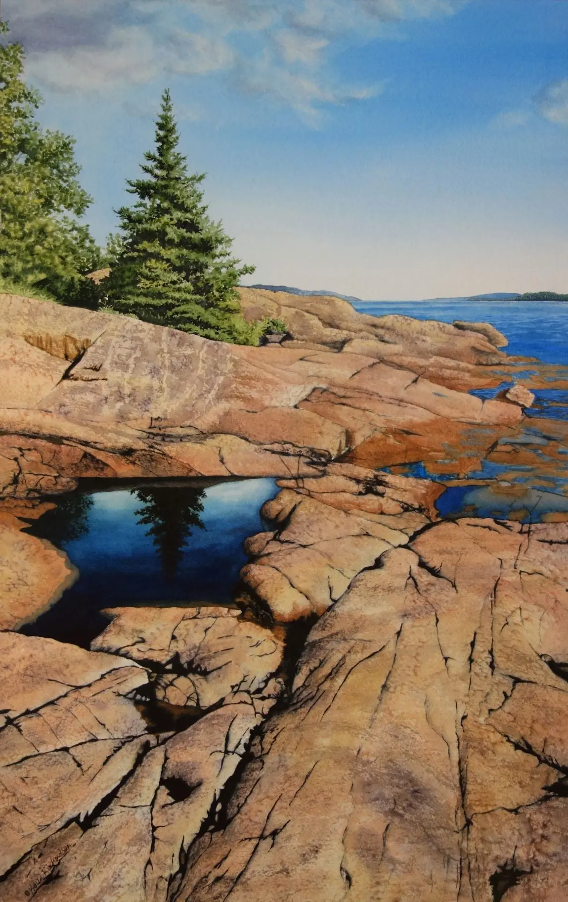 Stories In Stone, Watercolour On Panel, 22 X 14" (Sold) 1