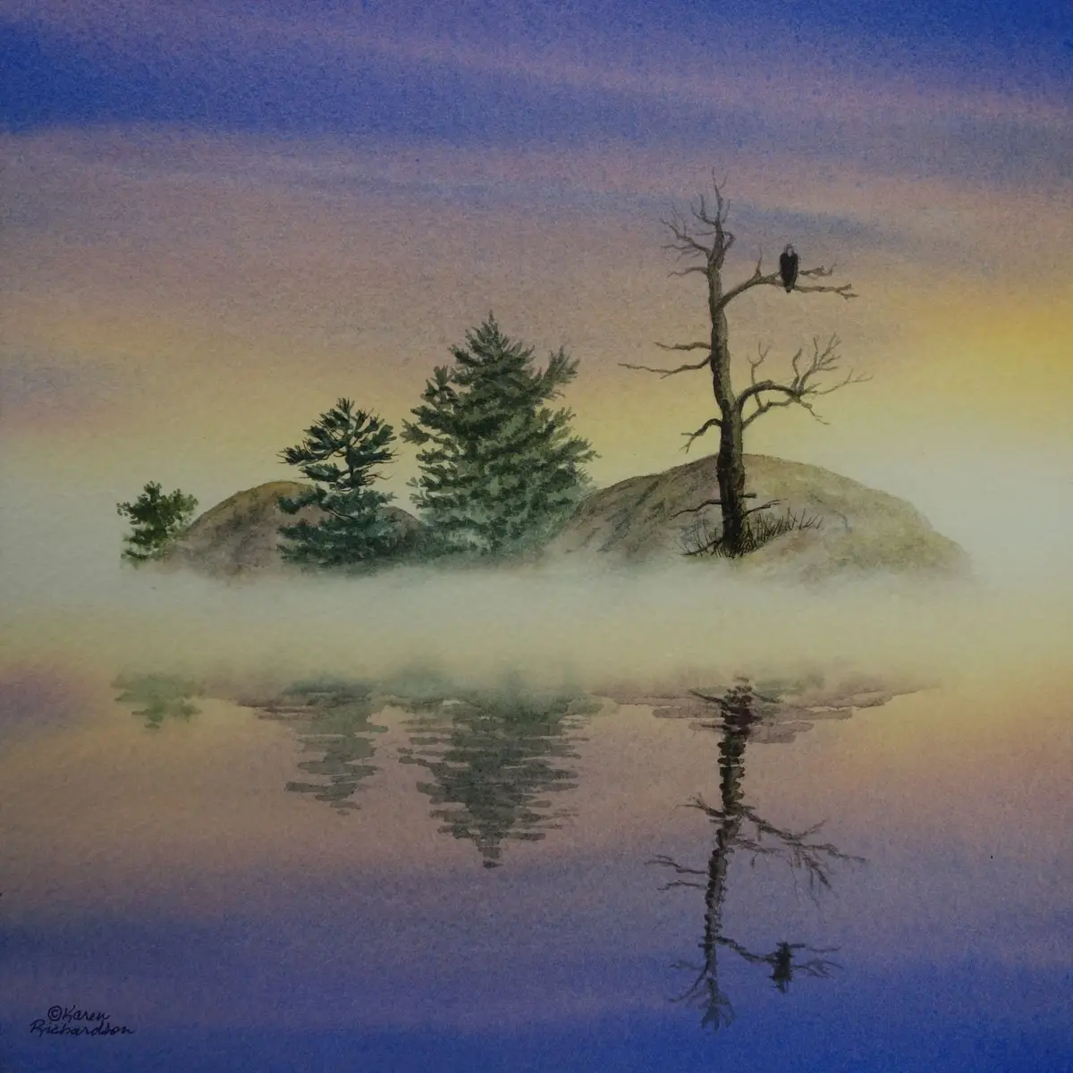 Dawn Of A New Day, Watercolour On Panel, 8 X 8" (Sold) 1