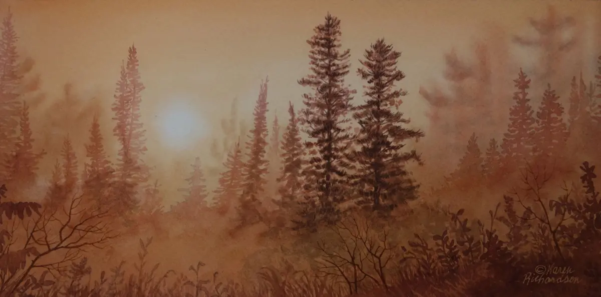 Early One Morning, Watercolour On Panel, 6 X 12" (Sold) 1