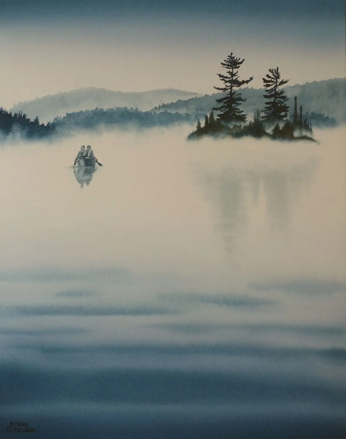 Listen To The Silence, Watercolour On Panel, 14 X 11" 1