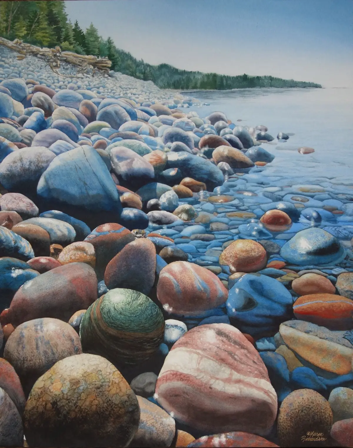 Superior Sunbathers, Watercolour On Panel, 20 X 16" (Sold) 1
