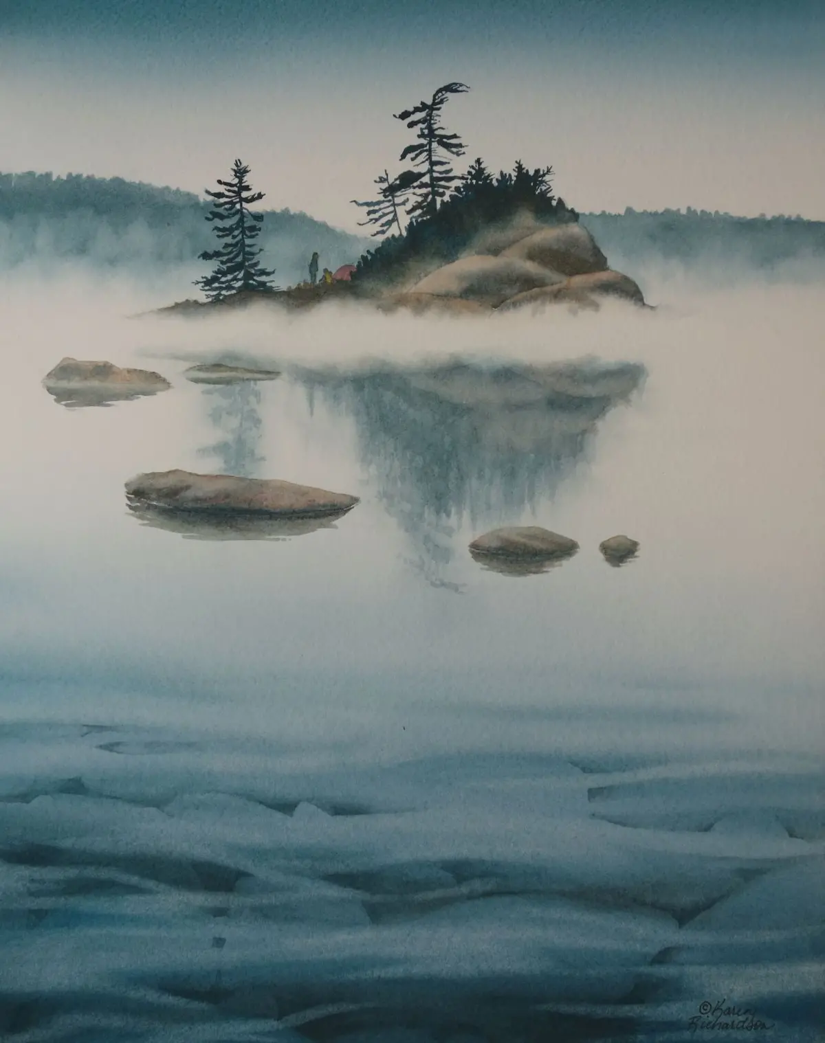 The Answer Will Come, Watercolour On Panel, 14 X 11" (Sold) 1