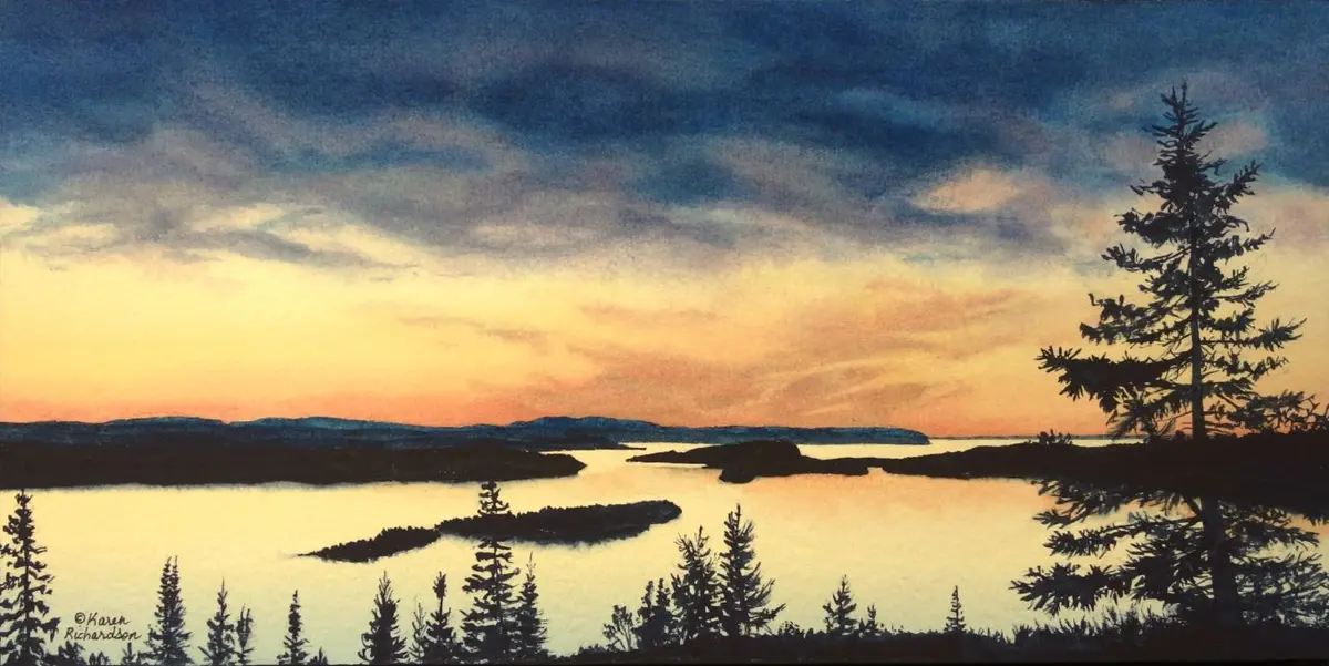 Hiker’S Reward, Watercolour On Panel, 6 X 12" (Sold) 1