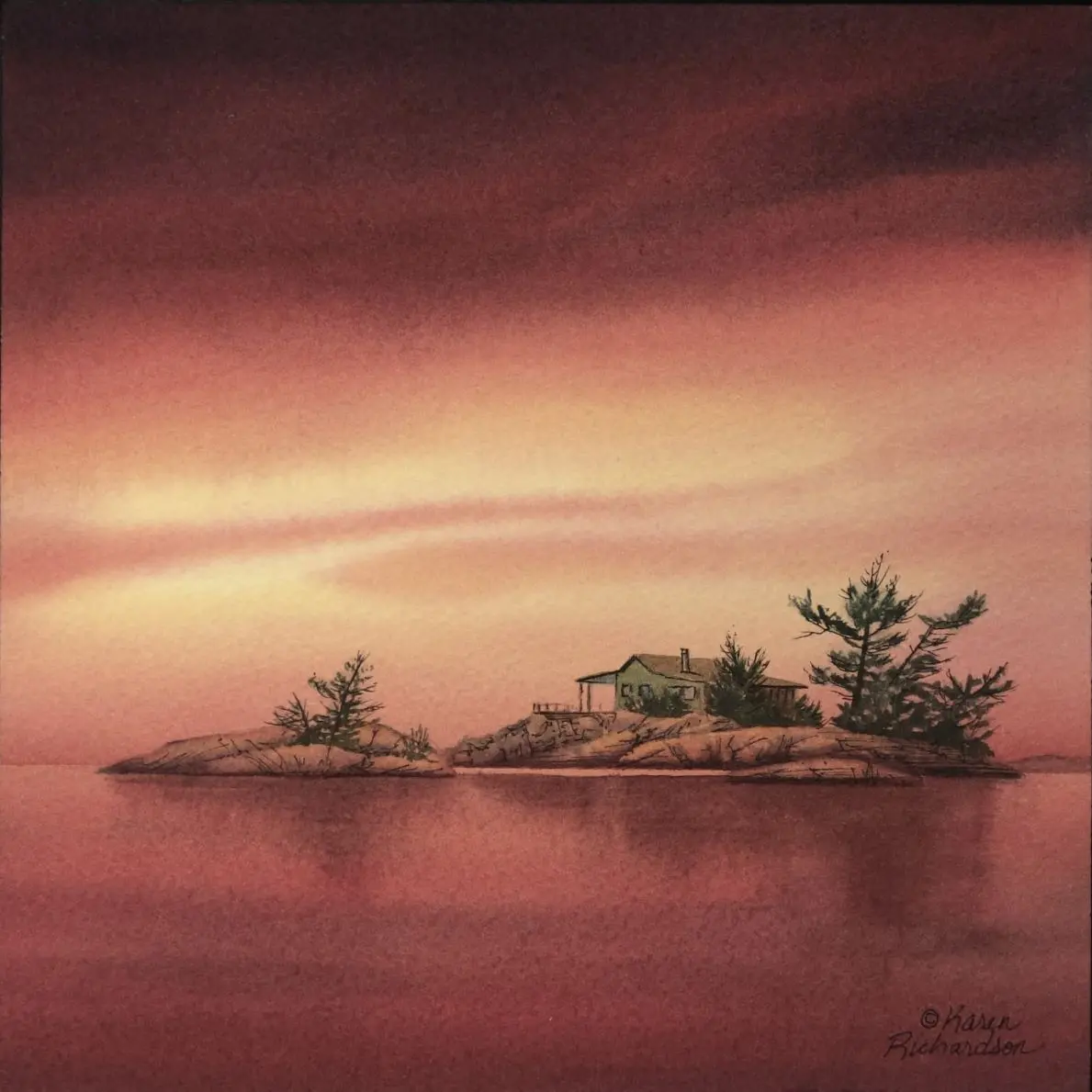 Little Bit Of Heaven, Watercolour On Panel, 8 X 8" 1