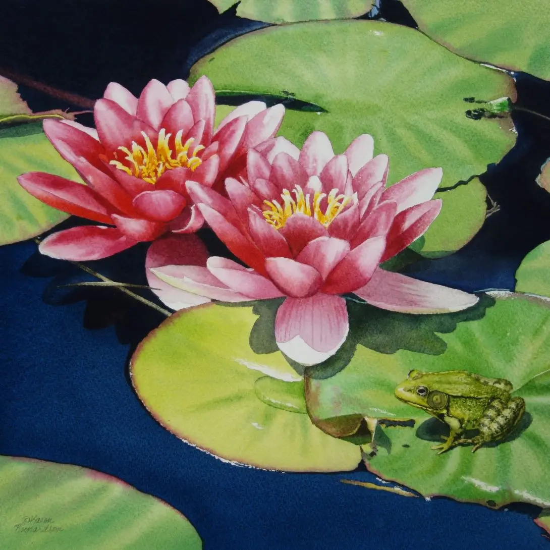 Pond Ponderings, Watercolour On Panel, 12 X 12" (Sold) 1
