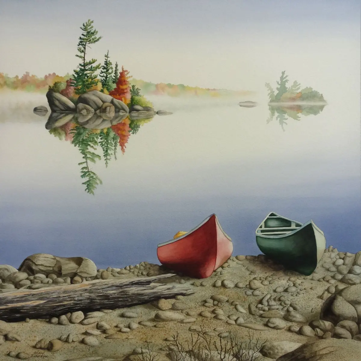 Reunited, Watercolour On Panel, 24" X 24" (Sold) 1