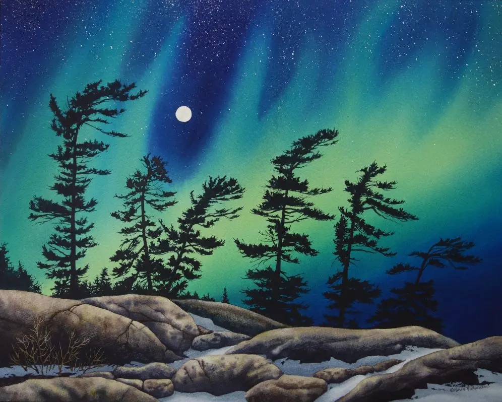 Royalty On The Ridge, Watercolour On Panel, 16 X 20" (Sold) 1