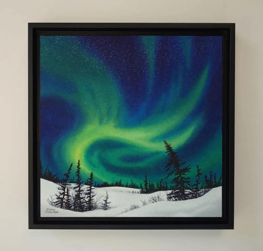 Sky Dance, Watercolour On Panel, 10 X 10" (Sold) 2