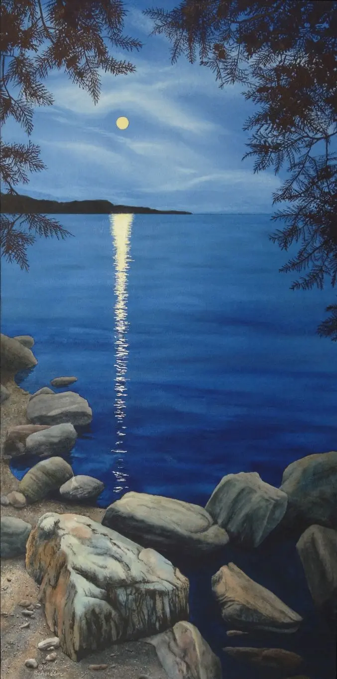 Superior Sapphire, Watercolour On Panel, 24 X 12" (Sold) 1