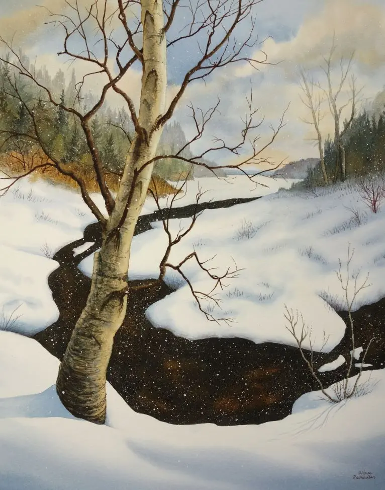 Winter's Embrace, Watercolour On Panel, 20 X 16" 1