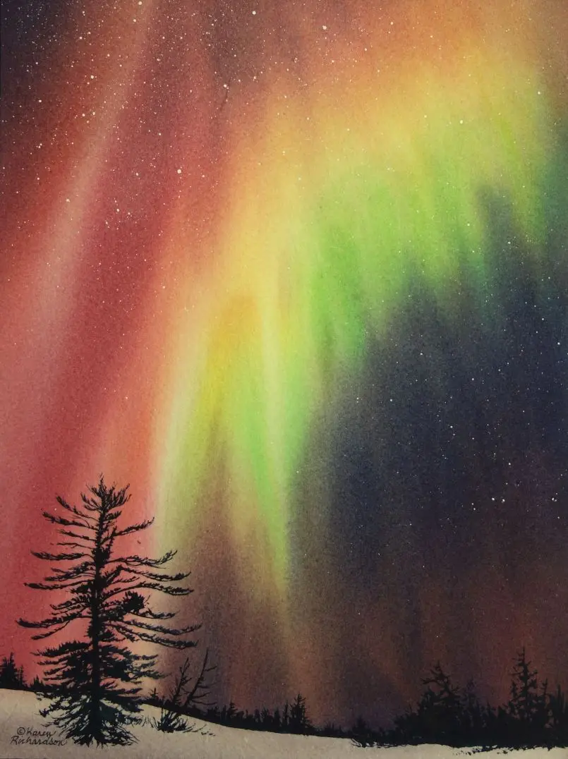 Witnessing Wonder, Watercolour On Panel, 12 X 9" 1