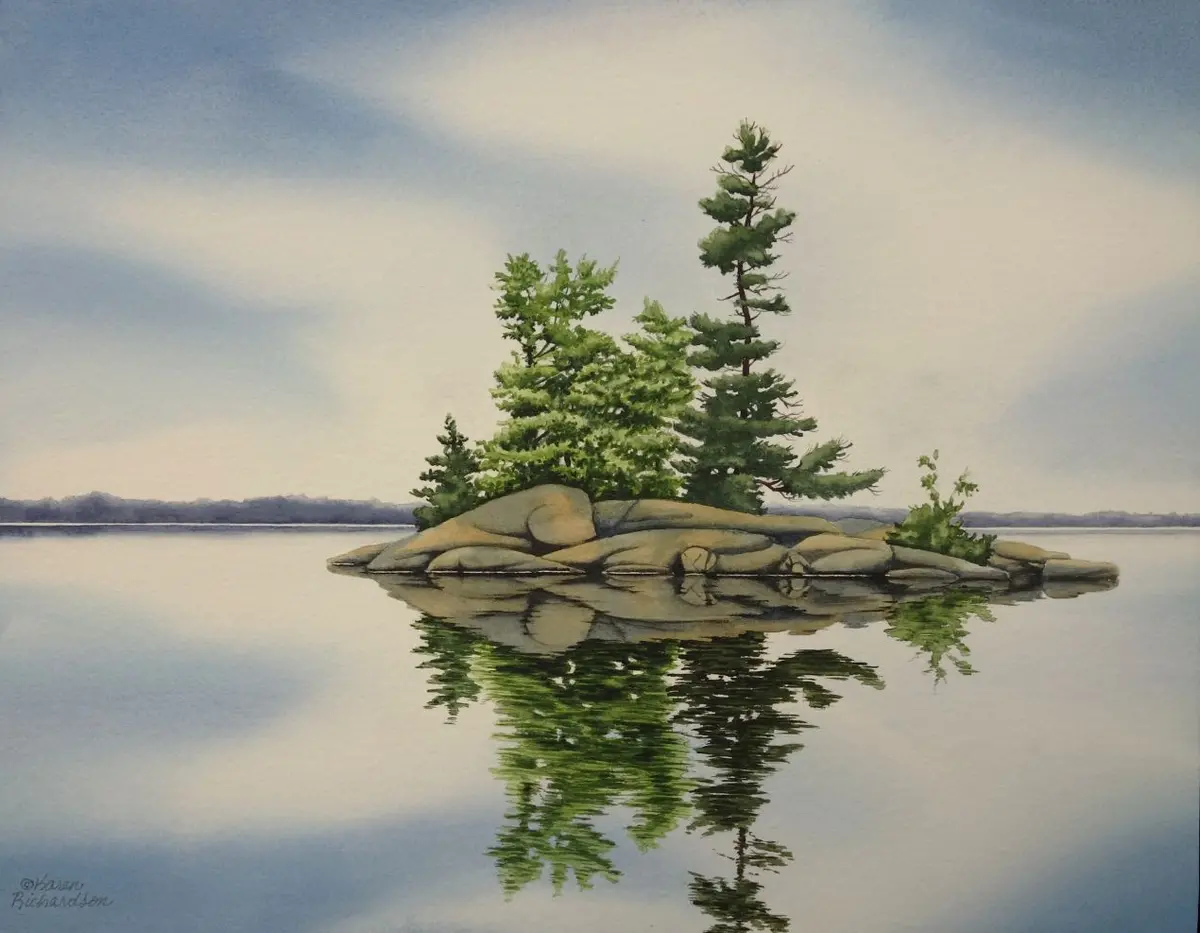 Solitude's Embrace, Watercolour On Panel, 11 X 14" 1