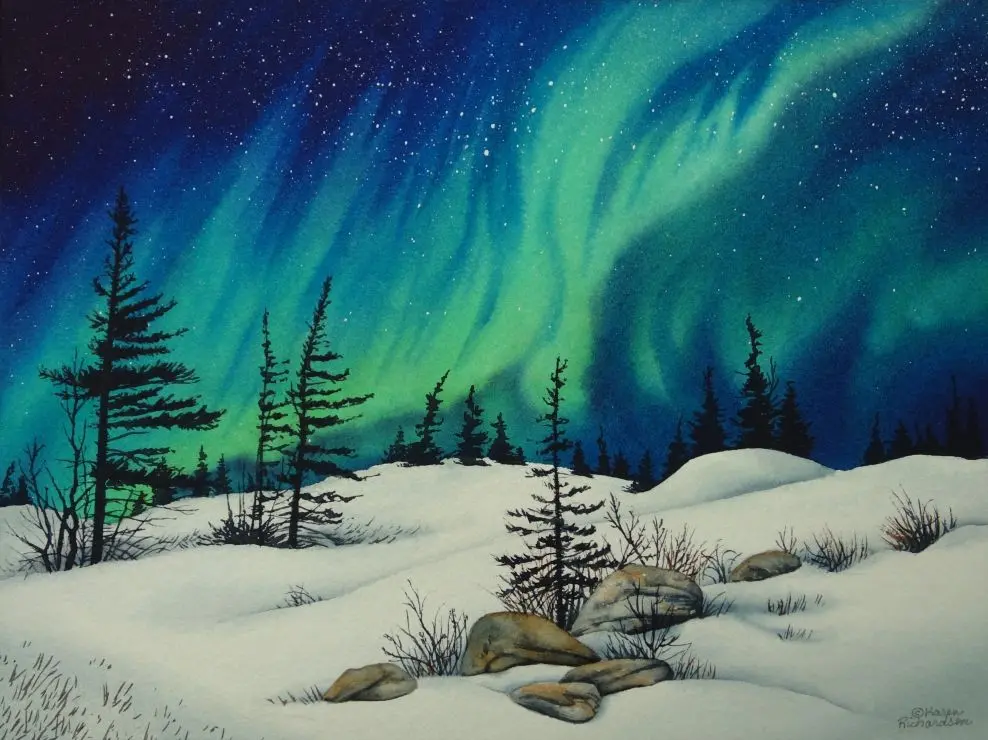 Dancing With The Stars, Watercolour On Panel, 9 X 12" (Sold) 1