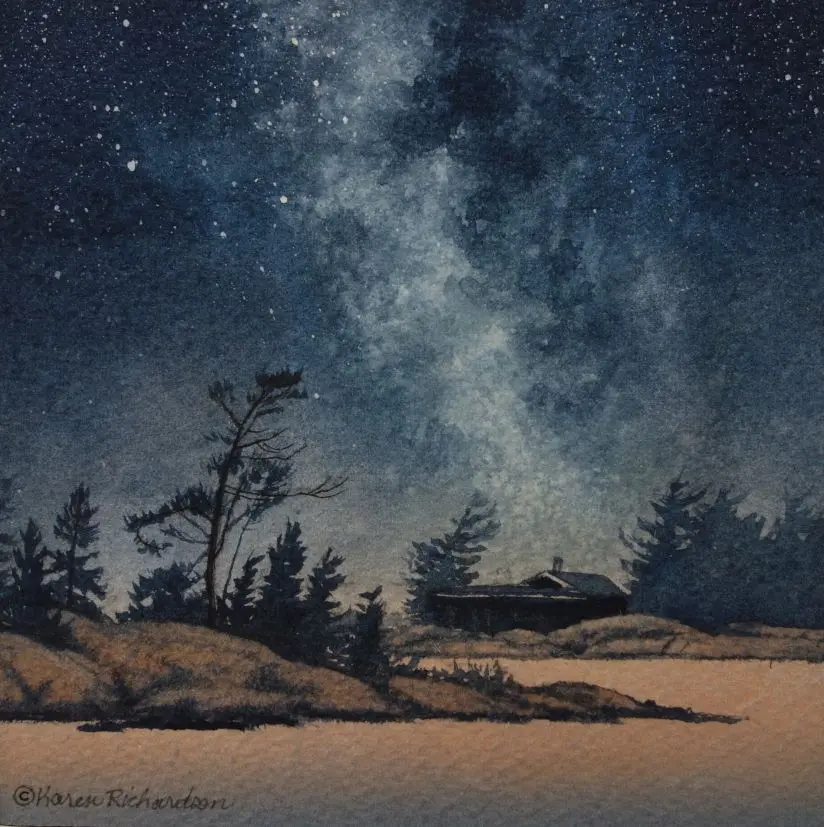 Finding Peace, Watercolour On Panel, 5 X 5" New 1