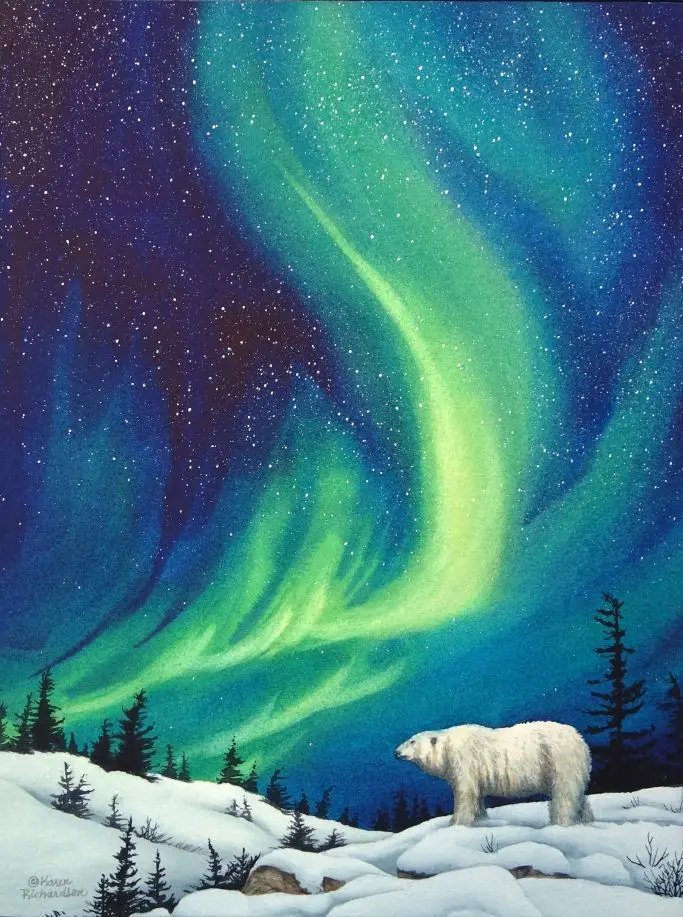 Guardian Of The Night, Watercolour On Panel, 12 X 9" (Sold) 1