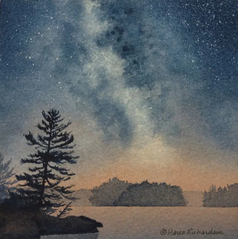 Stardust, Watercolour On Panel, 5 X 5" (Sold) 1