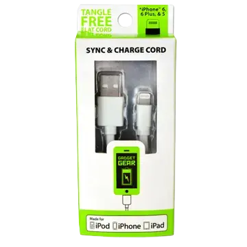 Charging Cable Flat Usb To Lightning 10Ft - 4 Pieces Per Pack 20688 1