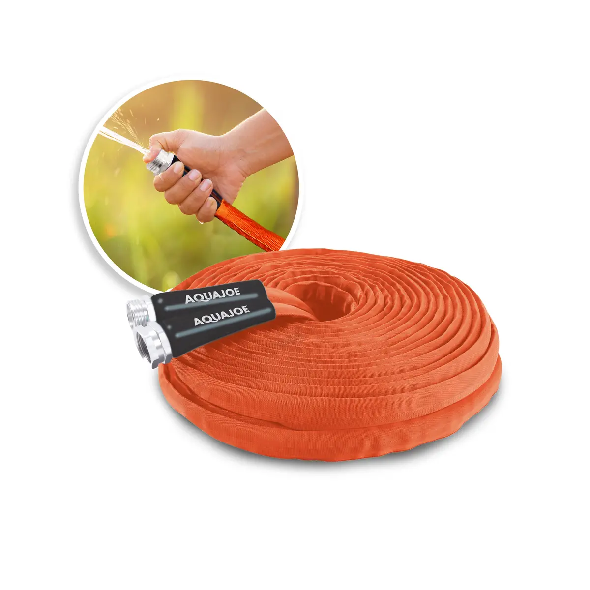 Aqua Joe Ajfjh75-34-Ctr Non-Expanding Kink-Free Contractor Grade Fiberjacket Hose | 75-Ft | 3/4-In | 650-Psi Burst | Bpa/Phthalate/Lead Free 1
