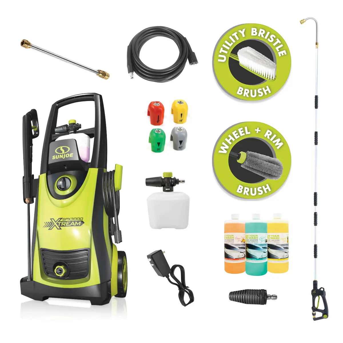 Sun Joe Spx3000®-Xt1-Bv4 Xtream Clean Electric Pressure Washer | 13-Amp | Best Value Bundle | Xtream Triple Action Power 1