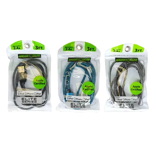 Charging Cable Elite Usb To Lightning 3Ft 2.4 Amp - 3 Pieces Per Pack 21154 1