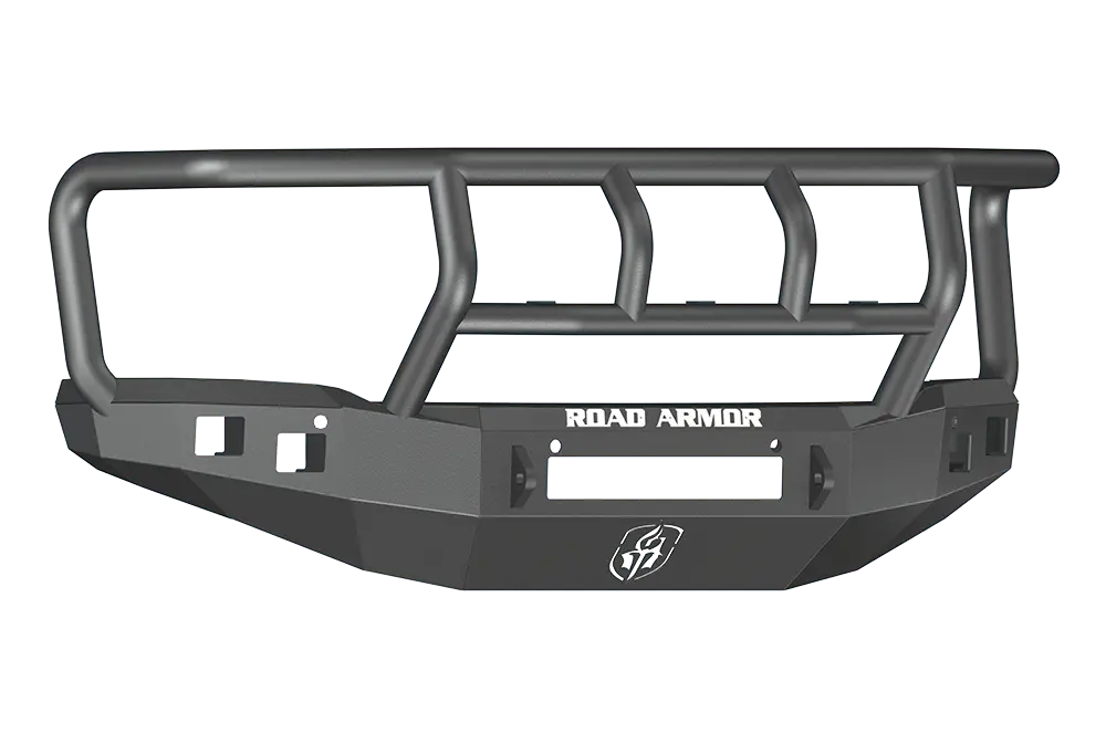 Road Armor Stealth 214R2b-Nw 2014-2015 Gmc Sierra 1500 Front Non-Winch Bumper Titan Ii Grille Guard, Black Finish And Square Fog Light Hole 1