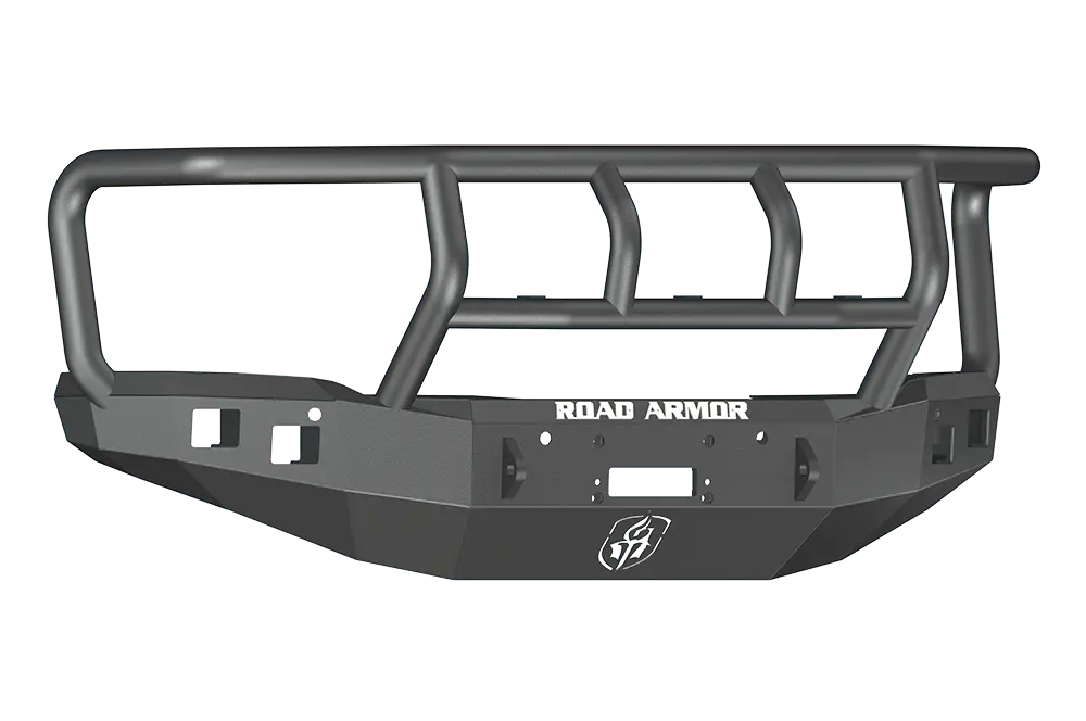 Road Armor Stealth 214R2b 2014-2015 Gmc Sierra 1500 Front Winch Ready Bumper Titan Ii Grille Guard, Black Finish And Square Fog Light Hole 1