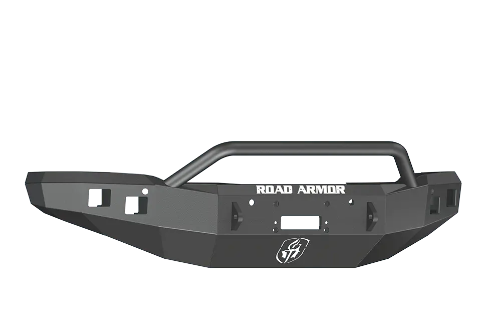 Road Armor Stealth 214R4b 2014-2015 Gmc Sierra 1500 Front Winch Ready Bumper Pre-Runner Style, Black Finish And Square Fog Light Hole 1