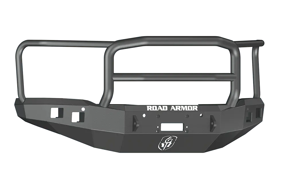 Road Armor Stealth 214R5b 2014-2015 Gmc Sierra 1500 Front Winch Ready Bumper W Longstar Guard, Black Finish And Square Fog Light Hole 1