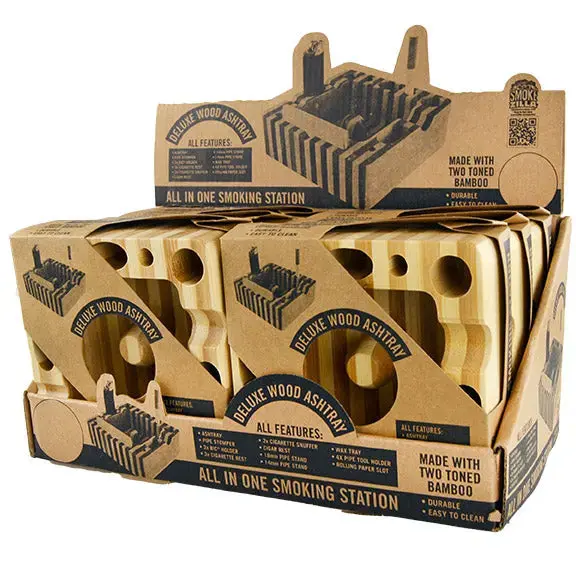 Wood Ashtray Smokers Station - 6 Per Retail Ready Wholesale Display 21913 1