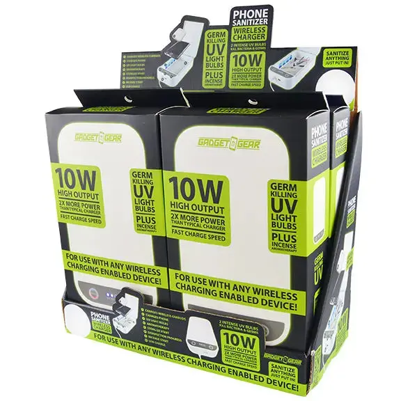 Cell Phone Sanitizer And Wireless Charger 10 Watts - 4 Pieces Per Retail Ready Display  21942 1