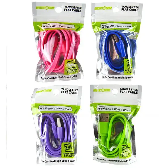 Charging Cable Usb To Lightning Flat 3Ft - 4 Pieces Per Pack 22324 1