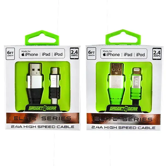 Charging Cable Elite Usb To Lightning 6Ft 2.4 Amp - 3 Pieces Per Pack 22331 1