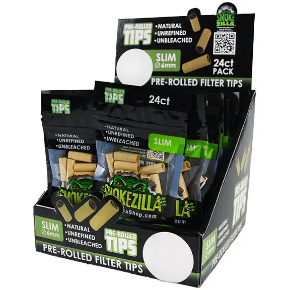 Natural Unbleached Pre-Roll Tips 6Mm - 24 Packs Per Retail Ready Display 22353 1